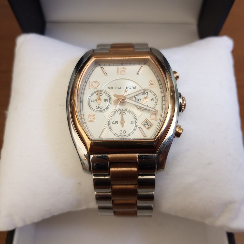 Michael Kors Two-Tone Women's Chronograph Tank Watch - Rose Gold & Silver -